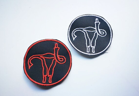 Patch ovary cut feminist sleeve size 5 cm white or Color to choose
