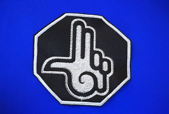Embroidered patches on thread for sewing. Approximate size 9 cm
