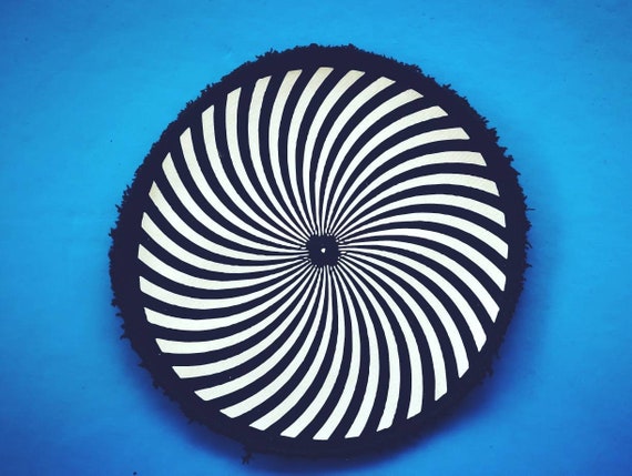Organic Textile Vinyl Patch. Visual Round Shape. Size 12.16 or 21 cm to choose