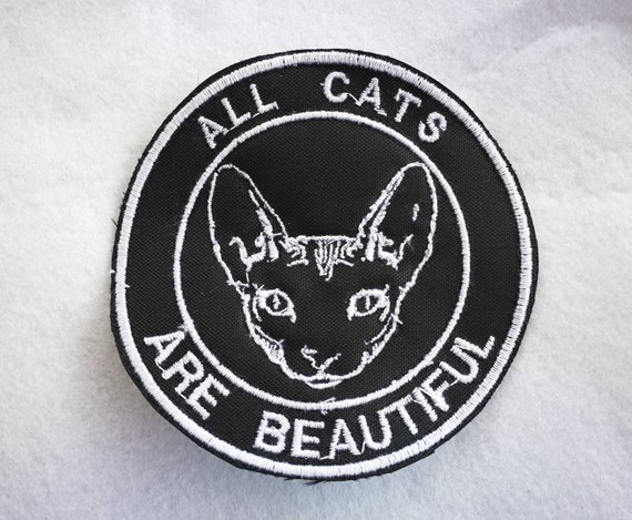 Embroidered yarn patches. Choose 1 color only. All cats are beautiful. Sphynx Cat