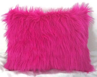 fuzzy pink pillows