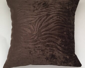 Zebra Print Brown Pillow, Brown Animal print pillow, Animal Brown tiger print pillow, Brown pillow, Brown throw pillow, Decorative  pillow