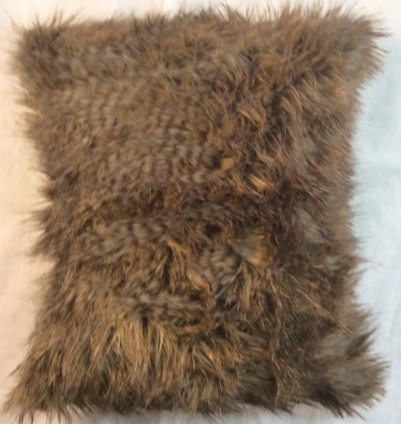 Brown Faux Fur Throw Pillow Cover Luxury Faux Fur Pillow Etsy