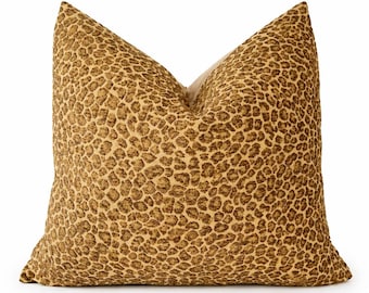 Cojín con estampado de leopardo, cojín decorativo con estampado animal, leopardo de chenilla en relieve, funda de cojín de leopardo, estampado de leopardo, cojín con estampado de leopardo 20x20