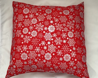 Holiday pillow covers for home decor, Christmas pillow covers for home decor, Christmas decor, Christmas raised metallic silver snowflakes