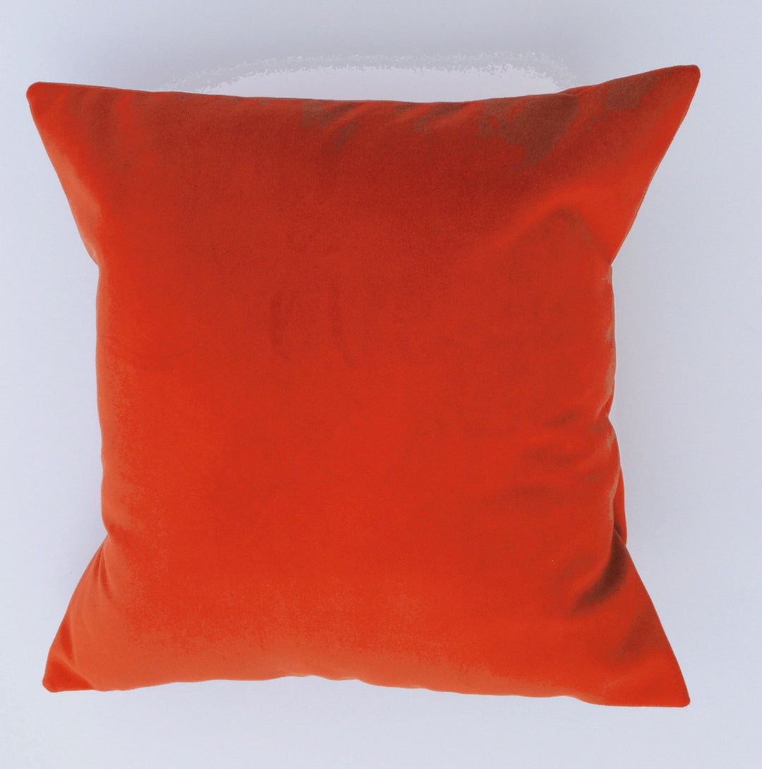 Orange Velvet Throw Pillow Cover Velvet Pillow Cover Etsy