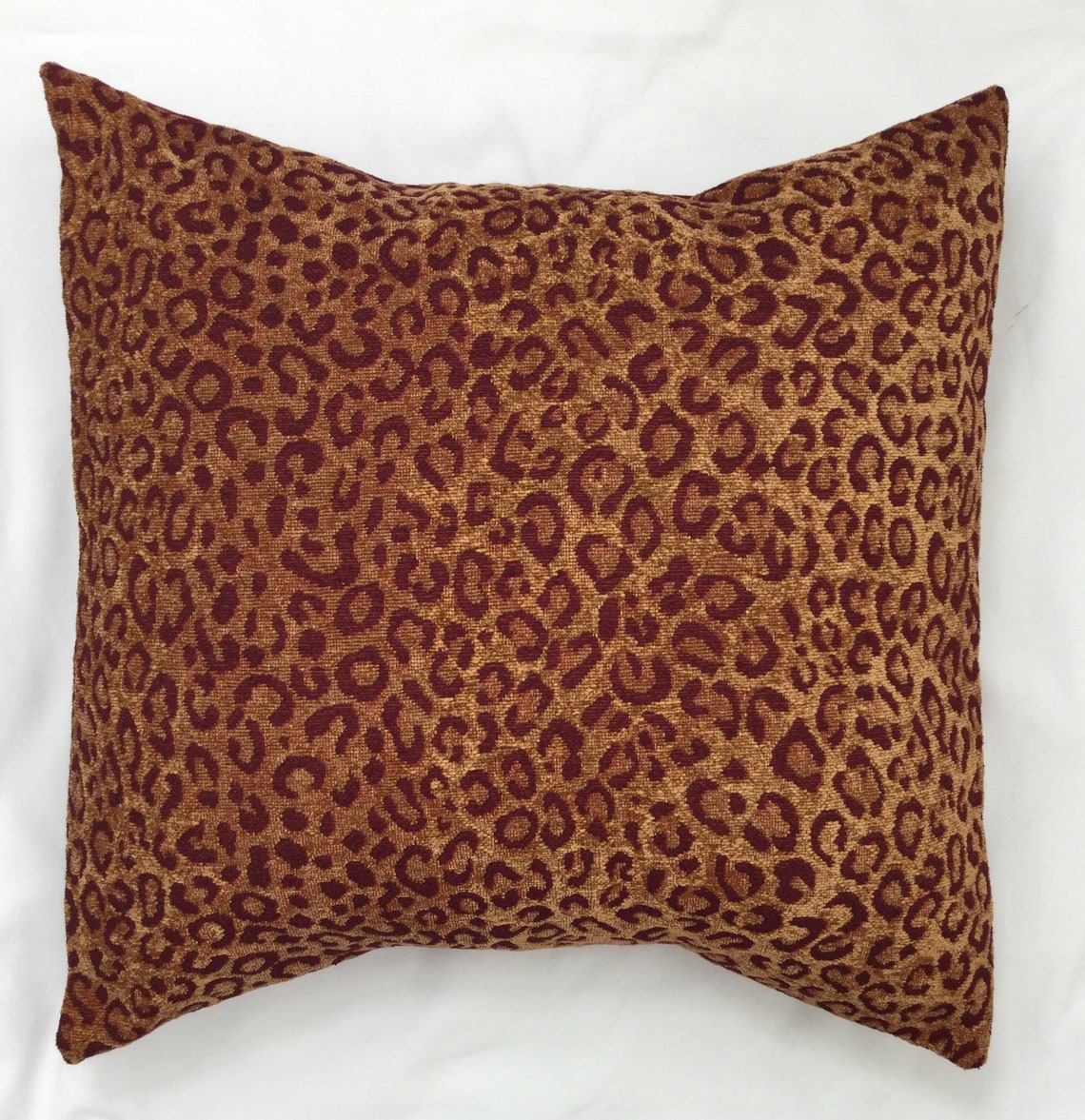 Red Pillow Red Chenille Throw Pillow Animal Print Chenille Etsy