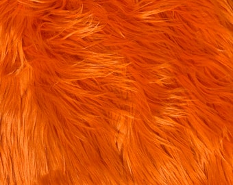 orange fur pillow