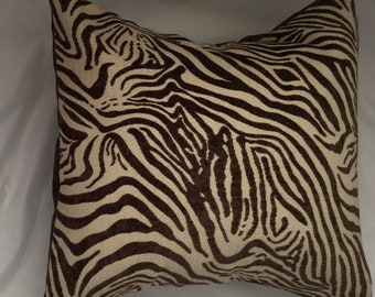 Animal Print Pillow, Zebra pillow cover, Raise Chenille Brown print, Cheetah pillow, Zebra print Pillow,Safari animal print, Jungle pillow