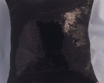 Housse de coussin noire, coussin à paillettes noires, coussin à paillettes, coussin à paillettes noires, coussin décoratif noir, taie d'oreiller noire, coussin décoratif