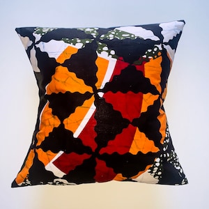 African Print Pillow, African pillow cover, ethnic decor, African print decor, Africa pillow, African cushion, African 18x18, Africa colors