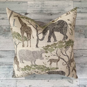 Animal print pillow, safari print pillow, Jungle print pillow, giraffes, Elephants, Deers, tigers, leopard print cushions,Home Decor