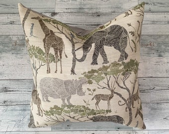 Animal print pillow, safari print pillow, Jungle print pillow, giraffes, Elephants, Deers, tigers, leopard print cushions,Home Decor