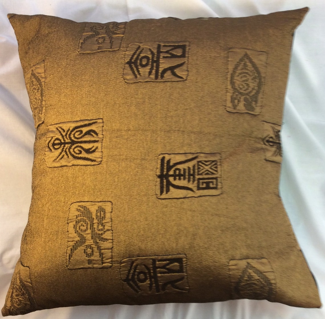 Asian Pillow Cover Gold Asian Pillow Gold and Black Asian Etsy