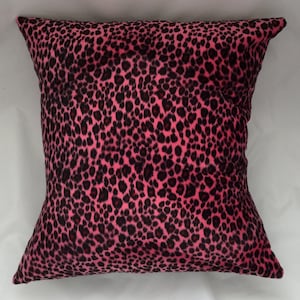 Leopard Pink Print Pillow, Animal Print, Throw Pillow, Pink and black pillow cover, Safari animal print, Girls decor, Jungle pillow