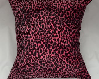 Leopard Pink Print Pillow, Animal Print, Throw Pillow, Pink and black pillow cover, Safari animal print, Girls decor, Jungle pillow