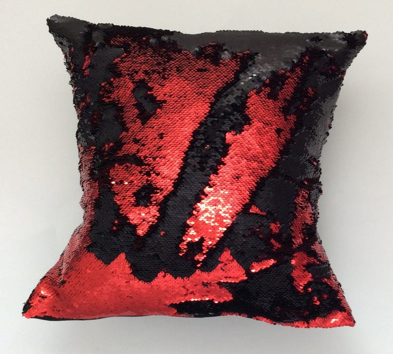 Mermaid Reversible Pillow Red and Black Reversible Pillow - Etsy