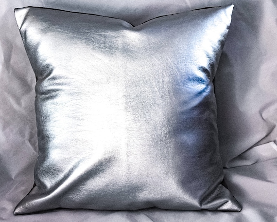 Silver Faux Leather Pillow Covers Metallic Faux Leather Cushion Decorative Pillow for Couch Silver Throw Pillowhome Decor Etsy Canada