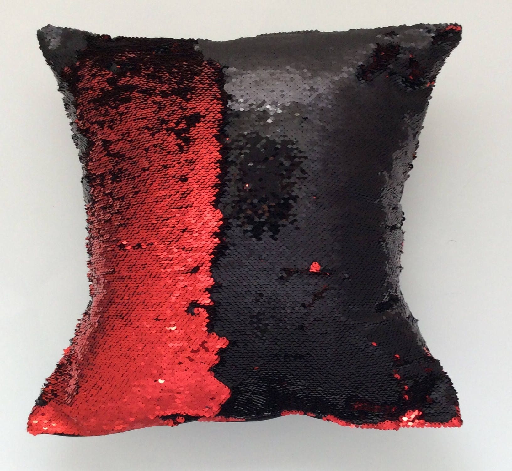 Mermaid Reversible Pillow Red and Black Reversible Pillow - Etsy