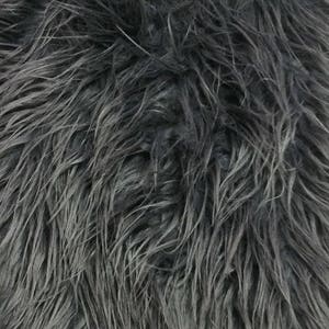Fur pillow, Gray fur pillow, Charcoal Grey faux fur pillow, pillow covers, grey cushion covers, Fur 18x18 Pillow, Gray Fur , Pillow Galorie image 3
