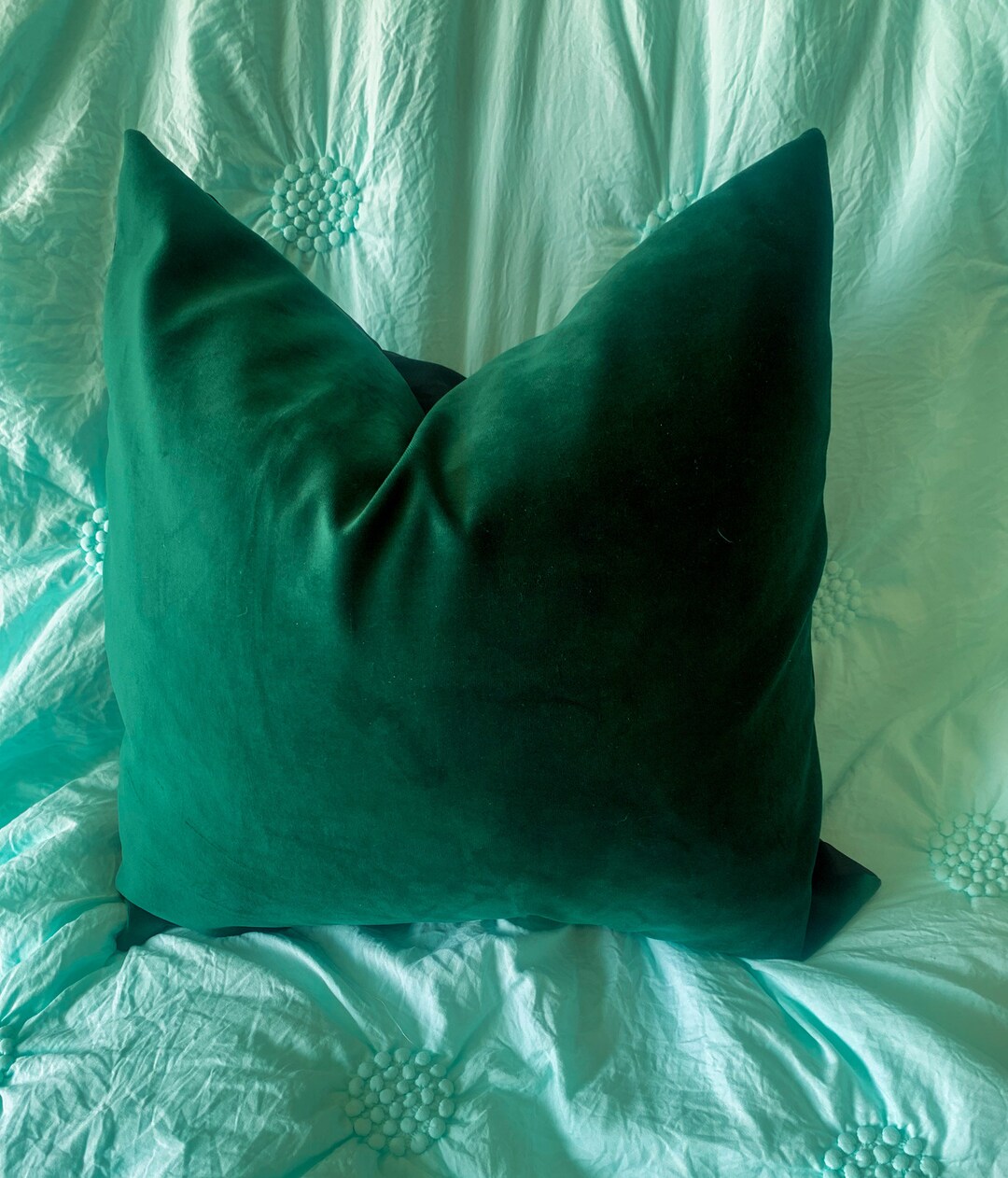 Green Velvet Pillow Cover Emerald Green Velvet Pillow Etsy