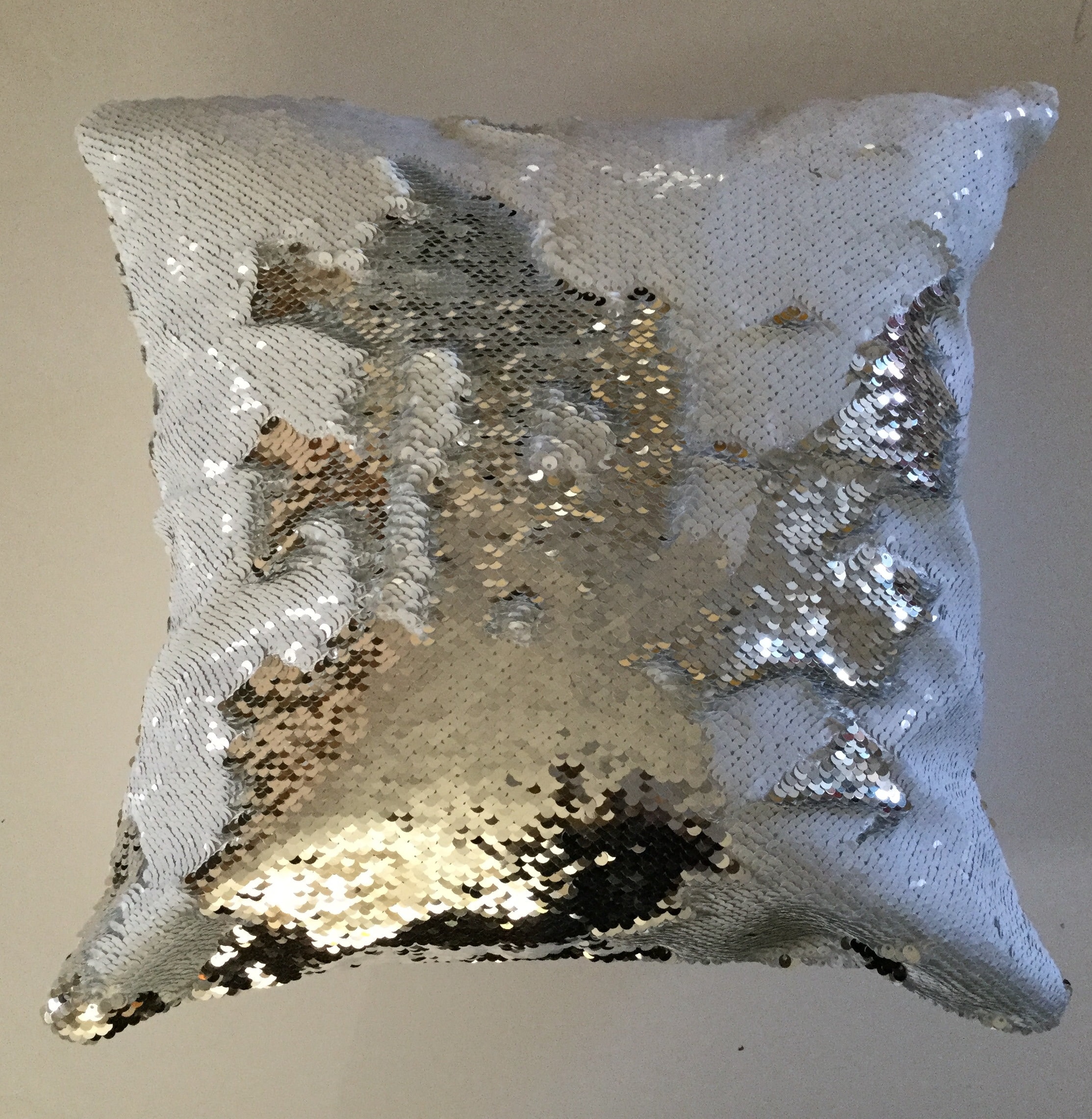 mermaid sequin throw pillow