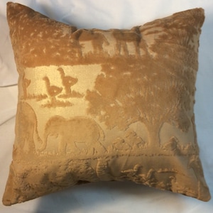 Gold Pillow Cover, Gold pillow, Animal velvet throw pillow, Safari animal print, Velvet Gold pillow, Gold throw pillow, Elephant gold pillow