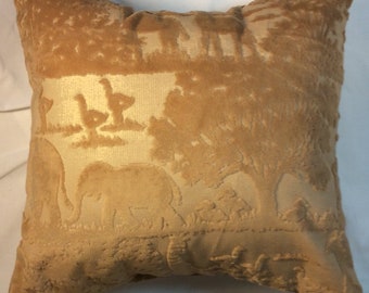 Gold Pillow Cover, Gold pillow, Animal velvet throw pillow, Safari animal print, Velvet Gold pillow, Gold throw pillow, Elephant gold pillow