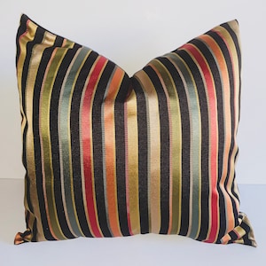 Striped pillow cover,pillow cover,Multi color pillow, Striped cushion,Lumbar pillow, fall 90s decor,Striped pillow ,Throw Pillow, 20x20