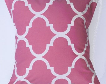 Pink Pillow, Moroccan pink pillow, Pink and white Moroccan pillow, Pink pillow, Pink Linen pillow, Pink pillow cover, millennial pink pillow