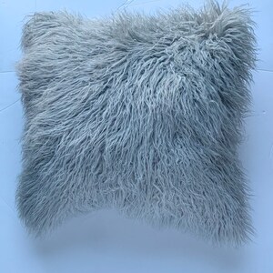 White faux fur pillow cover Mongolian Mongolian Faux Fur Pillow Cover, 26