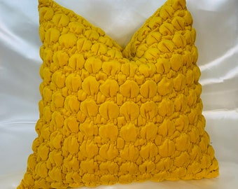 Yellow velvet pillow, Velvet Yellow pillow cover, Velveteen pillow covers, yellow pillow sham, Velvet Gold pillow, Velvet Mustard yellow
