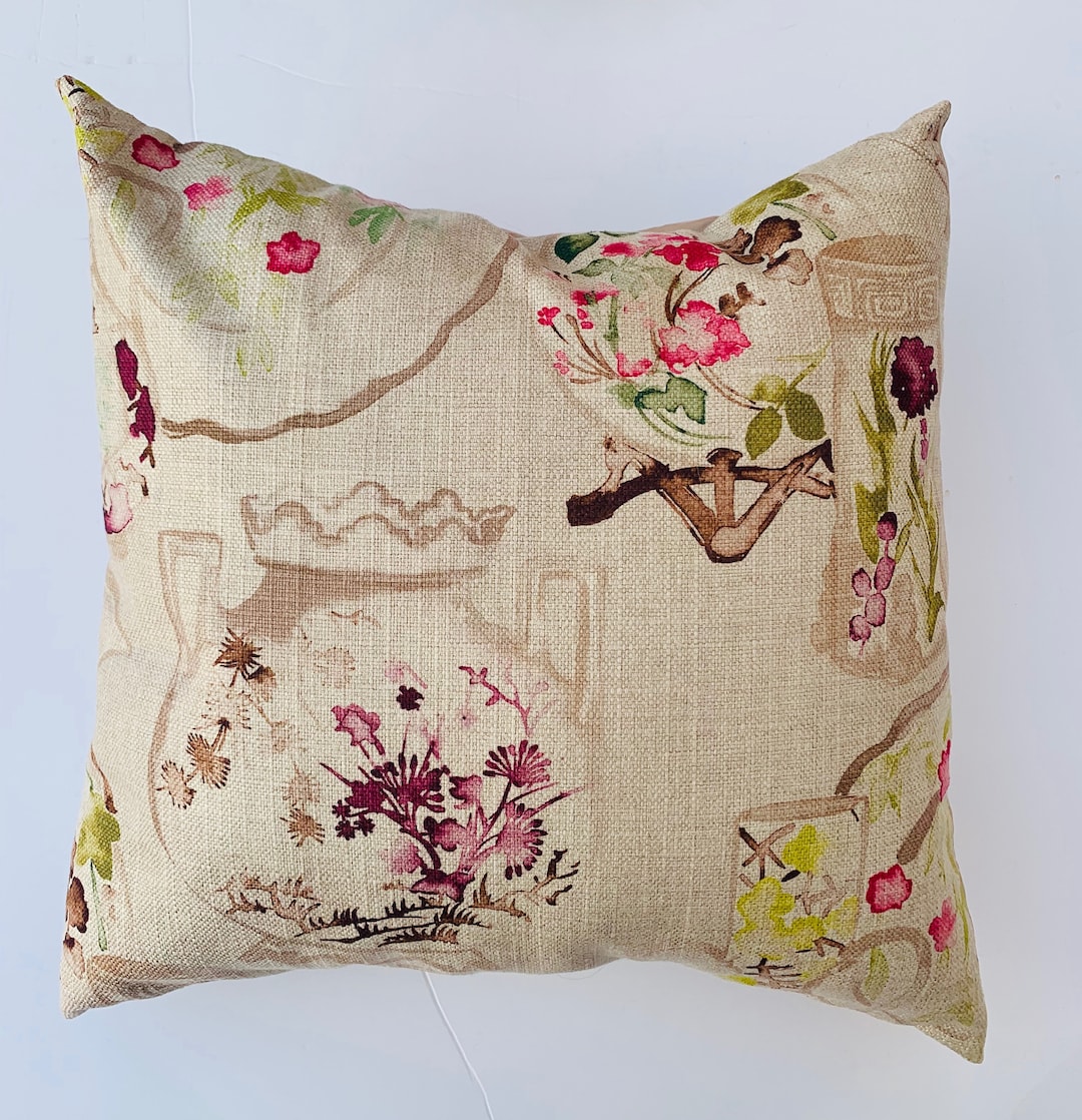 Asian Pillow Coverlinen Pillow Pagoda Pillow Cover Etsy