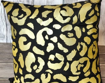 Almohada con estampado de leopardo, almohada con estampado animal, almohada de leopardo, almohada de guepardo, almohada de oro marrón, marrón dorado, estampado de guepardo, almohada de tiro