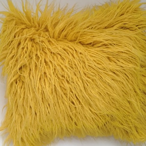 Mustard fluffy clearance cushions