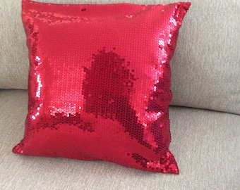 Red Pillow, Red Sequin pillow, Christmas Pillow Cover, SequinThrow Pillow, Red Pillow, Sequin red pillow,Sequin pillow cushion,Sequin pillow