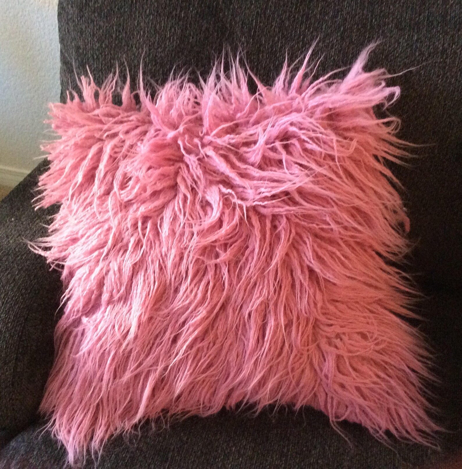 Faux Fur Mauve Pillow Cover Mauve Faux Fur Pillow Throw Etsy