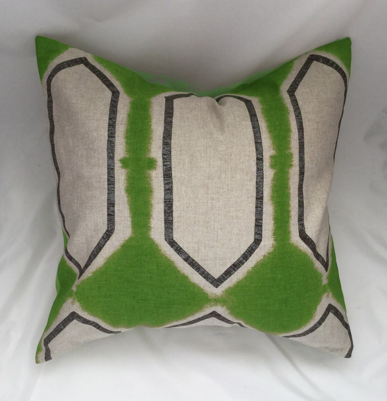 Green Pilllow Cover Lime Green and Beige Pillow Covers Etsy