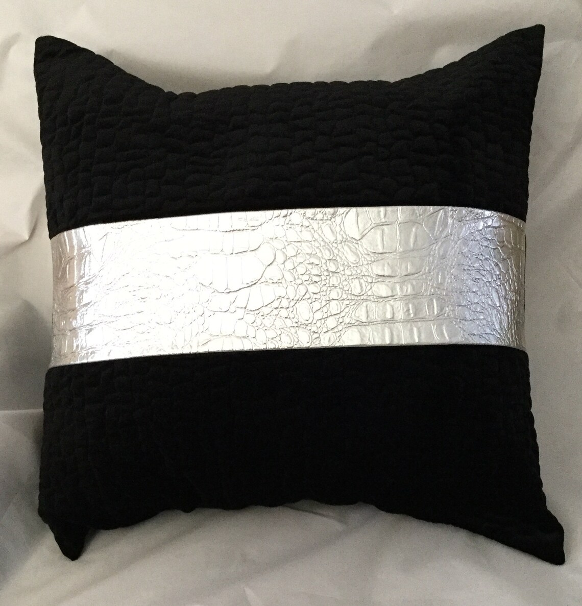 Black Velvet Colorblock pillow cover Two tone Designer Etsy