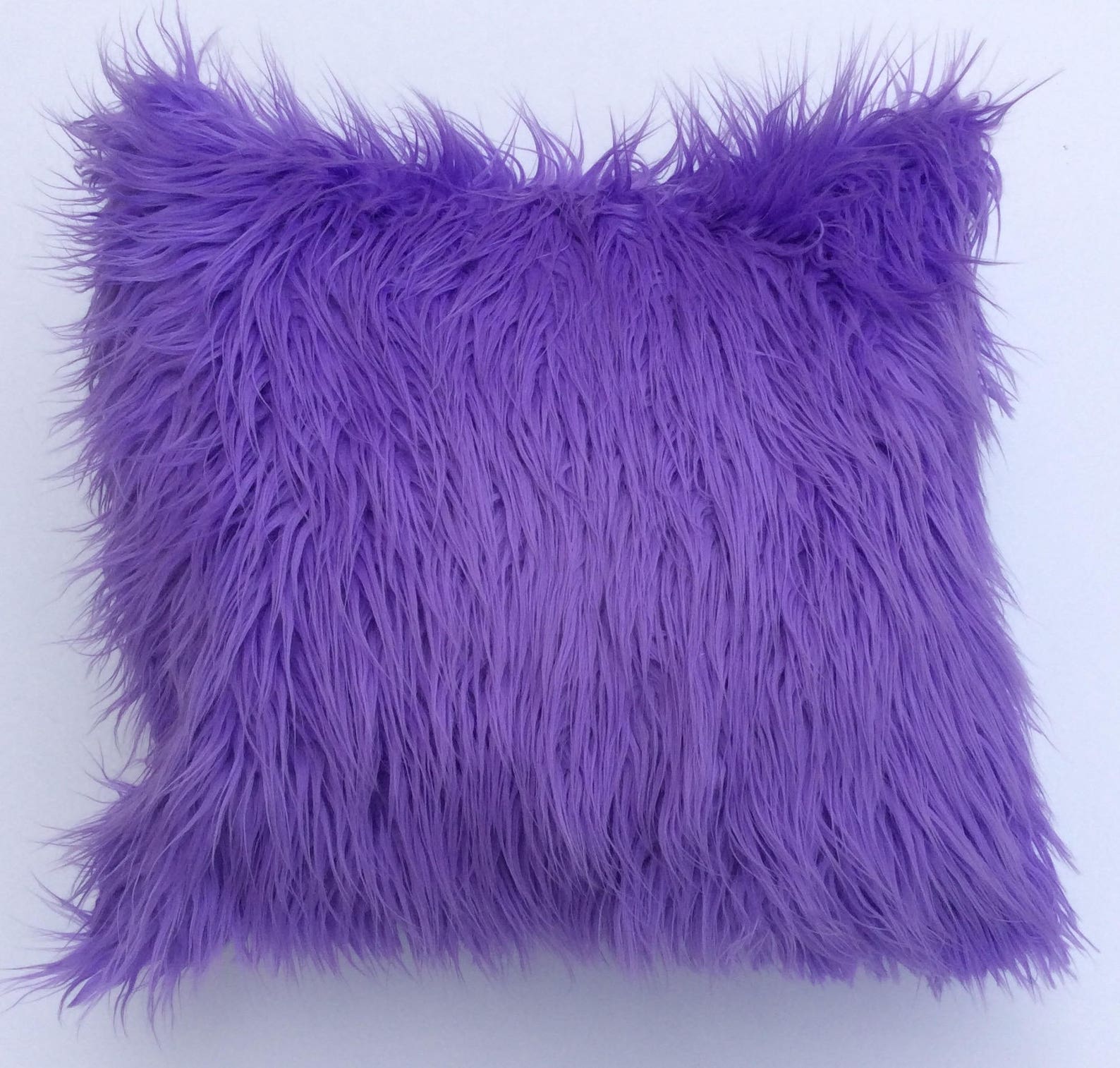 Lavendar Fur Throw Pillow, Purple Pillow, Lavendar Faux Fur Throw