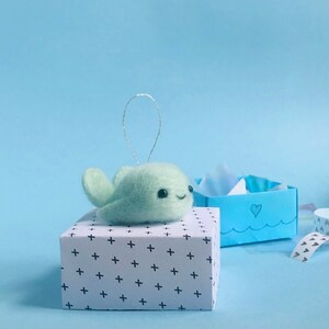 Heart Whale Ornament