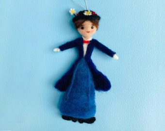 Nanny Christmas Ornament -- Needle Felted Collectible