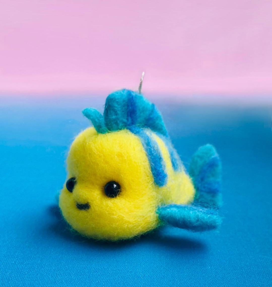 Flounder Ornament Needle Felted Plushie From the Little Mermaid Etsy