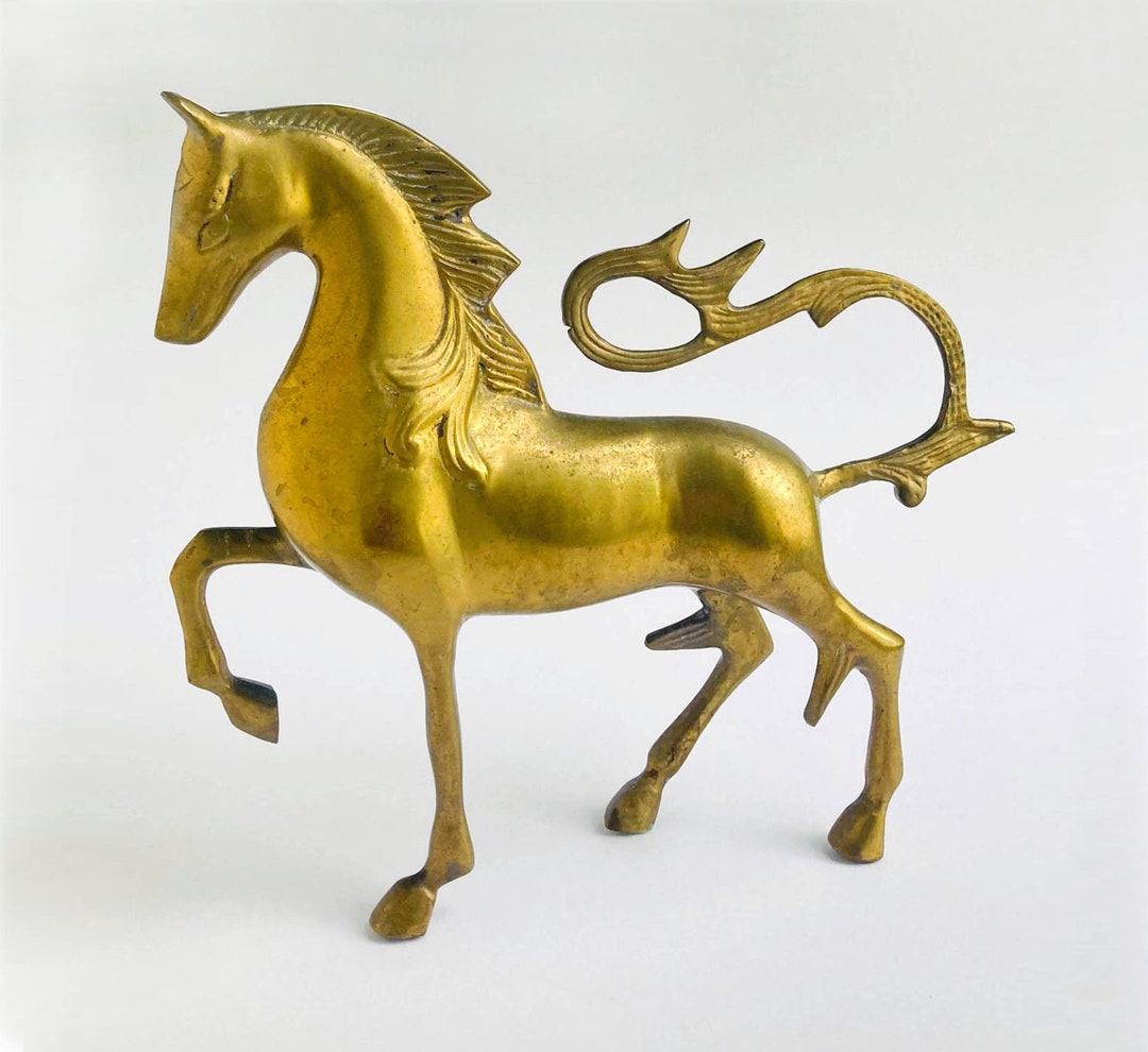 Vintage Brass Horse Statue Etsy
