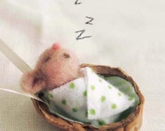 Baby Mouse Ornament-Needle-Felted Keepsake Collectible