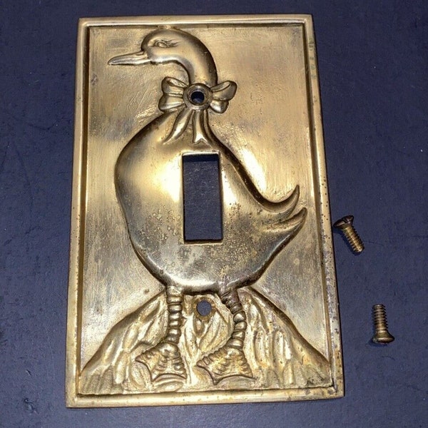 Upper deck brand Duck Geese Goose Cast metal Switch plate cover Vintage 1987