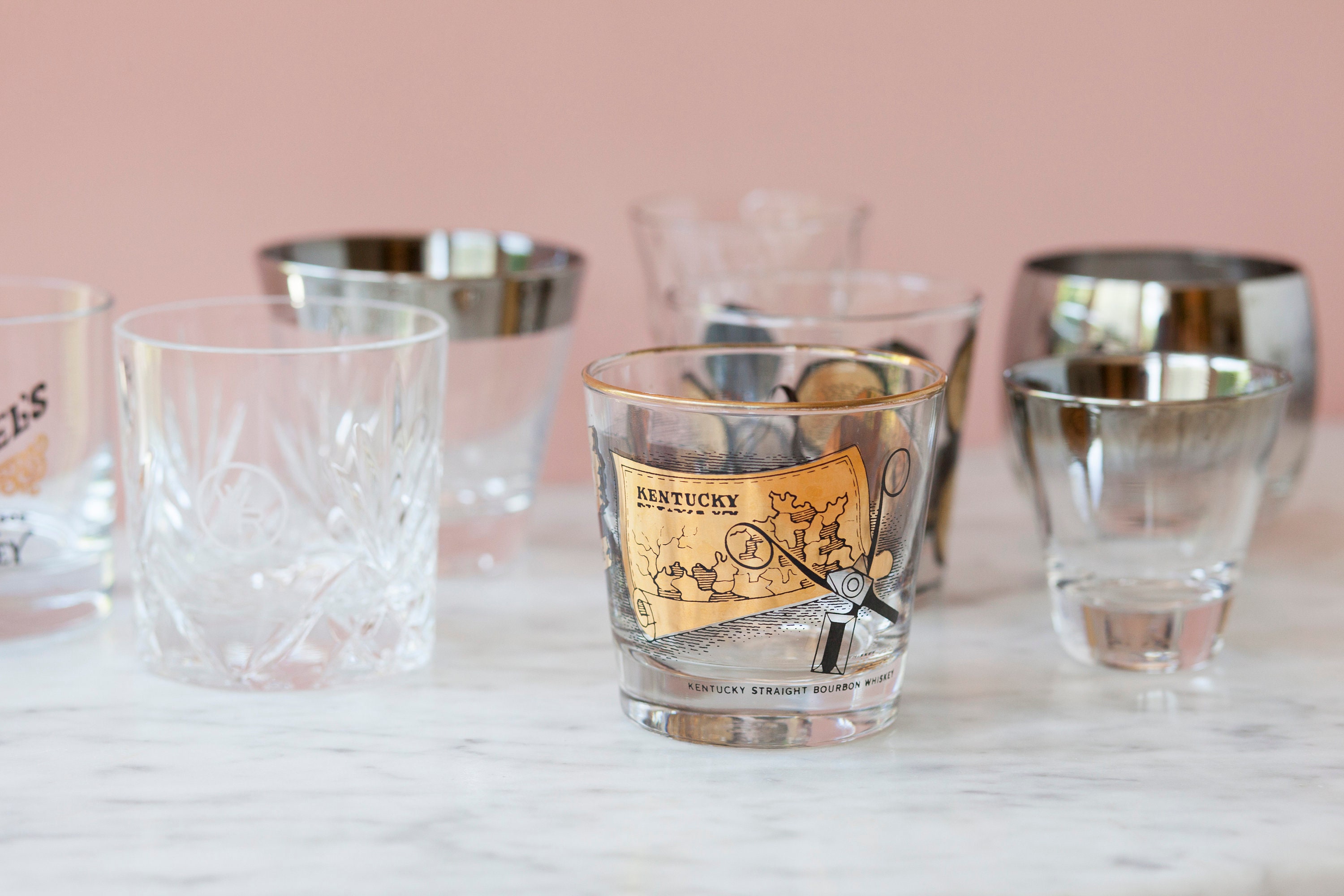Single Vintage Glass - Mix and Match, Assorted Replacement Glassware - Mix and Match Whiskey Tumblers - Vintage Barware - Eclectic Home Bar