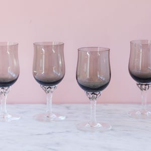 Hampton Wine Glasses by Celebrity - Smokey Wine Glasses Set of Four - Sophisticated Blown Wine Glasses - Wine Lover Gift - Holiday Barware