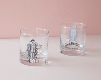 Jack Daniel's Whiskey Rocks Glasses Pair of Two - Lynchburg Distillery Statue - Whiskey Glasses - Dad Gift  - Bourbon Lover Gift