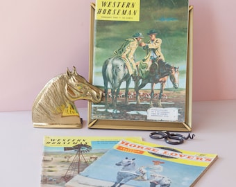 The Western Horseman and Horse Lover's Magazine - Lotto di tre riviste - 1959-60 Riviste da cowboy - Western Ephemera - Libro da collezione